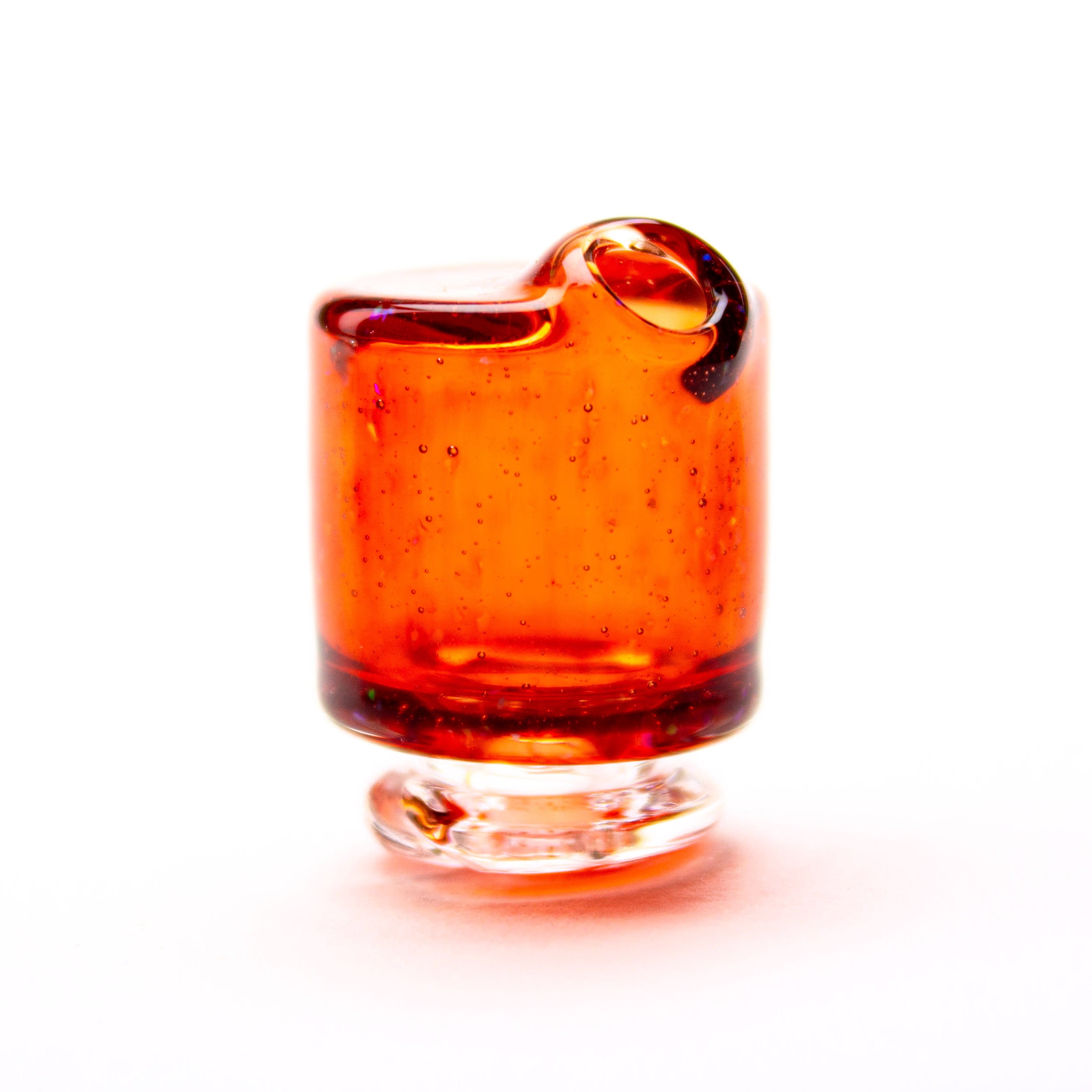 Sandalz Glass Red Crushed Opal Pivot Spinner Tip #SAN43 - Planet Caravan